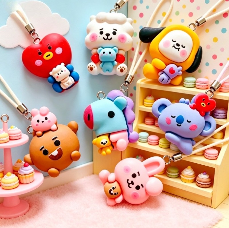7pcs BT21 Resin Cartoon Charm  - đánh giá và giá Resin Crafts