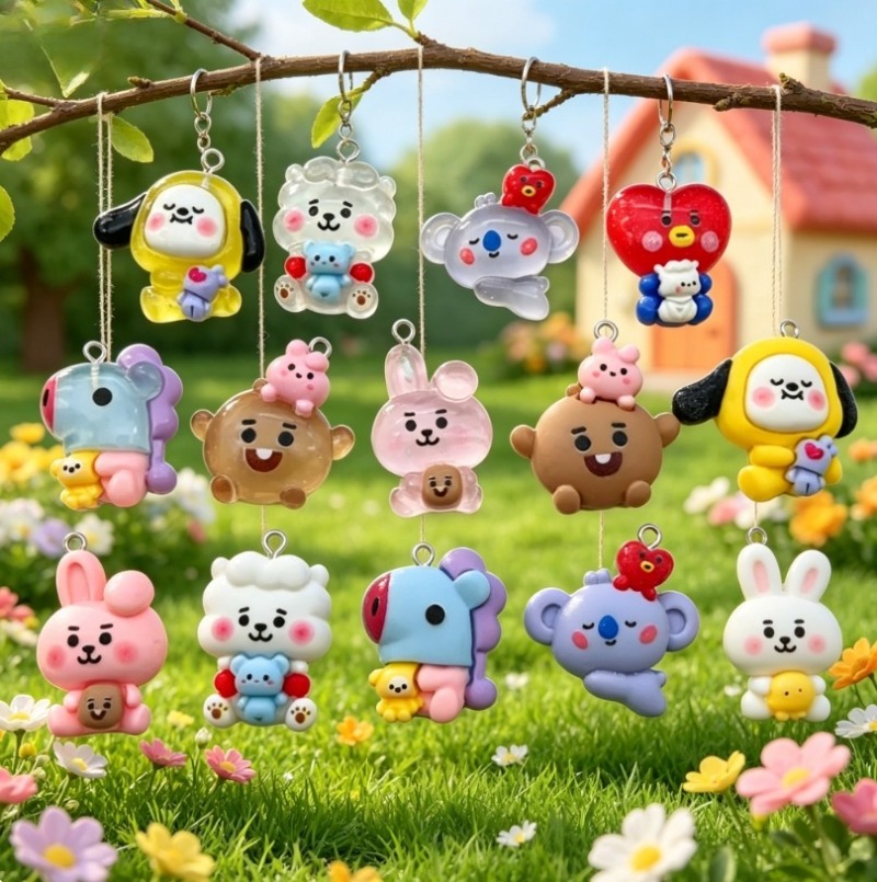 7pcs BT21 Resin Cartoon Charm  - đánh giá và giá Resin Crafts